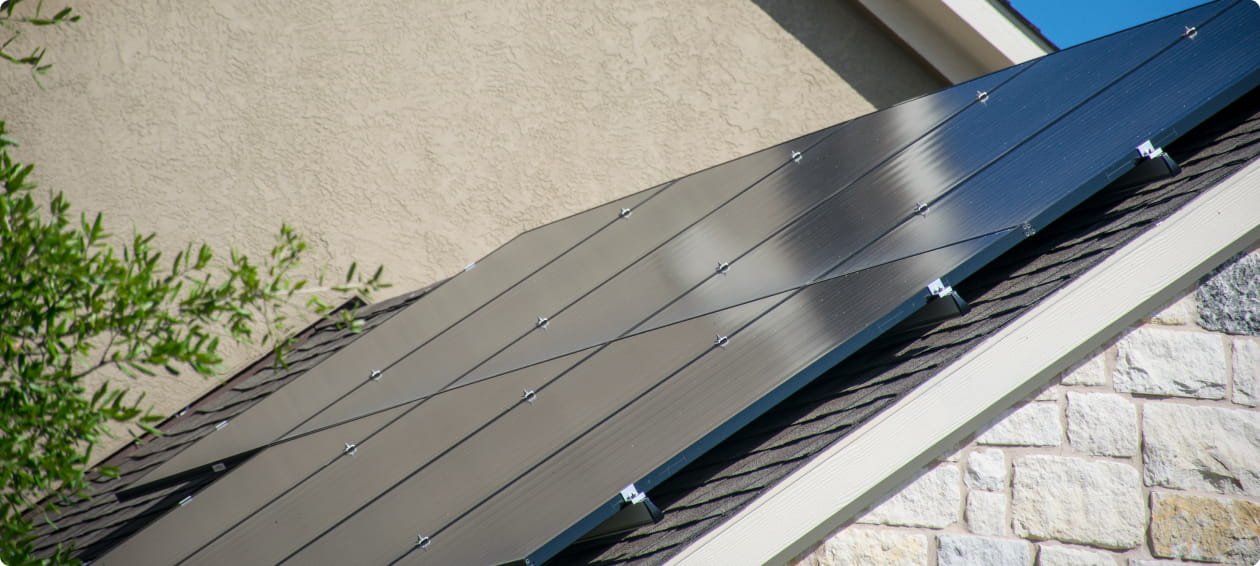 solar panels installed on a roof